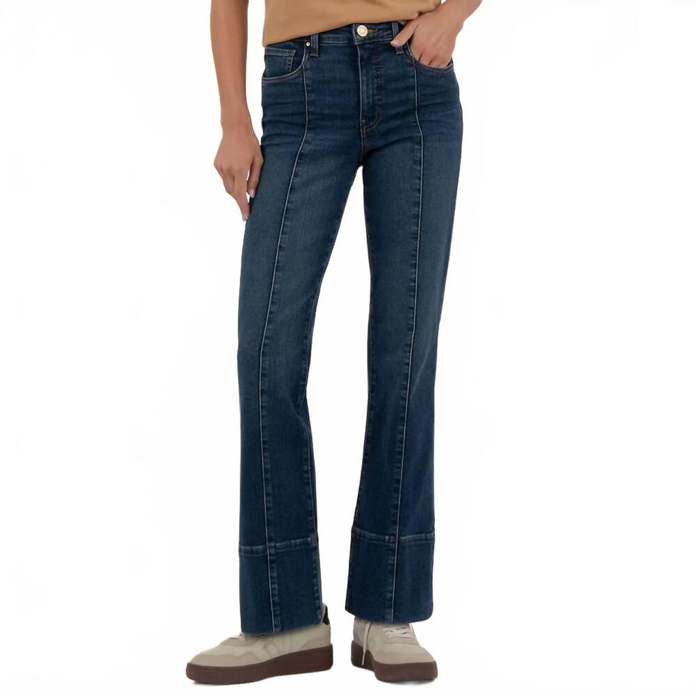 NEW KUT FROM THE KLOTH kelsey ankle flare jeans with front seam in envision